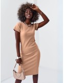 Rochie de baza in stil sport cappuccino FG533 - Magazin online - Boutique